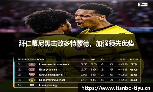 拜仁慕尼黑击败多特蒙德,加强领先优势