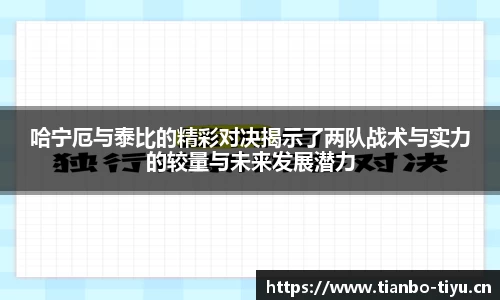 哈宁厄与泰比的精彩对决揭示了两队战术与实力的较量与未来发展潜力