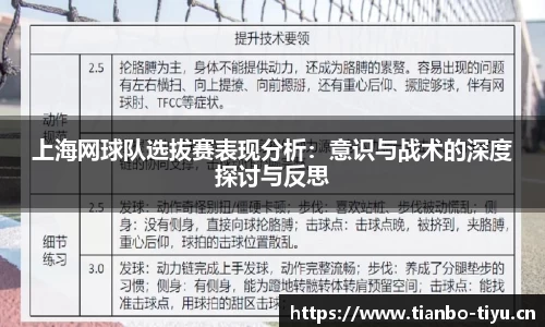 上海网球队选拔赛表现分析：意识与战术的深度探讨与反思
